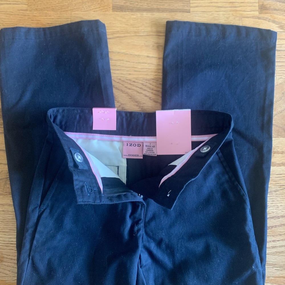 NWT Girls IZOD Navy Blue School Uniform Pants
